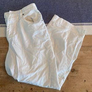 White LL Bean Crop Pants